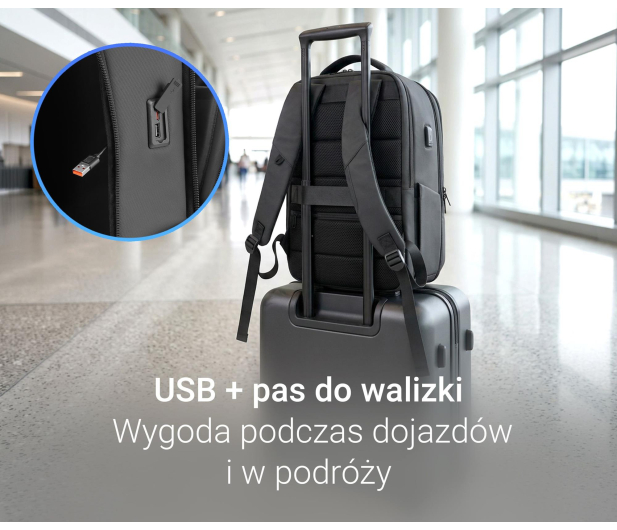 Silver Monkey Plecak na laptopa Smart TripPack XL 17" - 1507711 - zdjęcie 6
